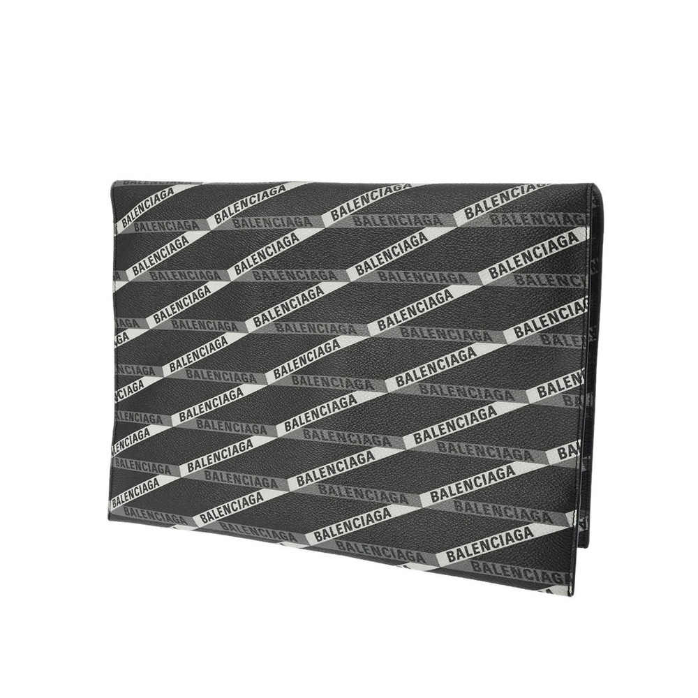 Balenciaga Black Bag Gray Clutch Leather